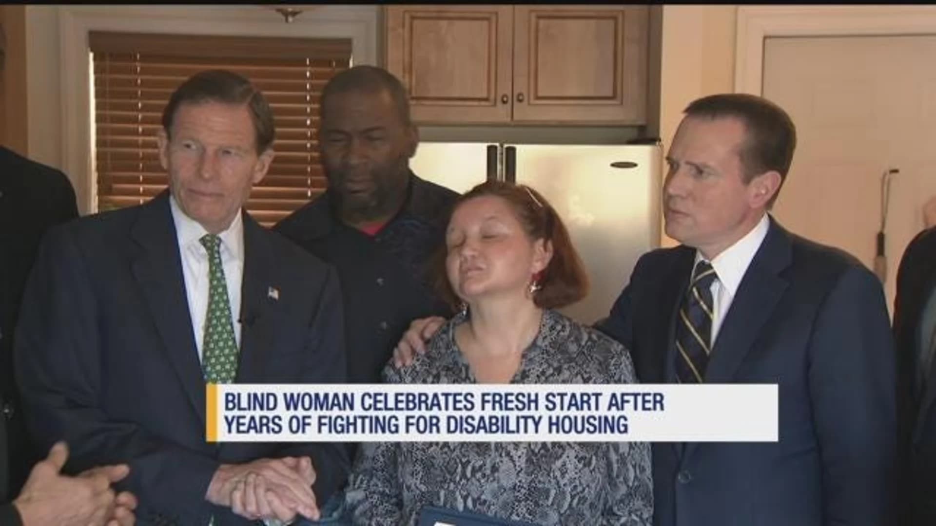 Blind woman celebrates new apartment in Norwalk