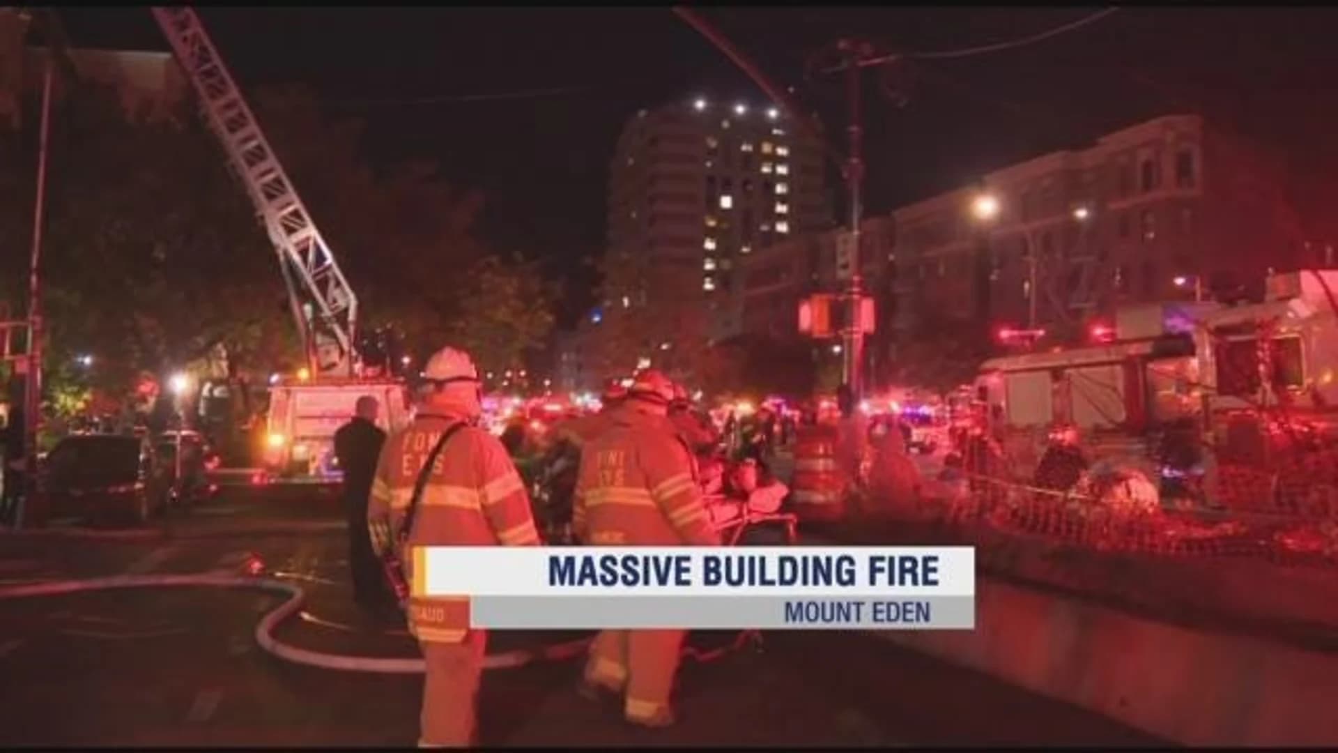 Fire officials: 5-alarm fire breaks out at Mount Eden building; 10 injured