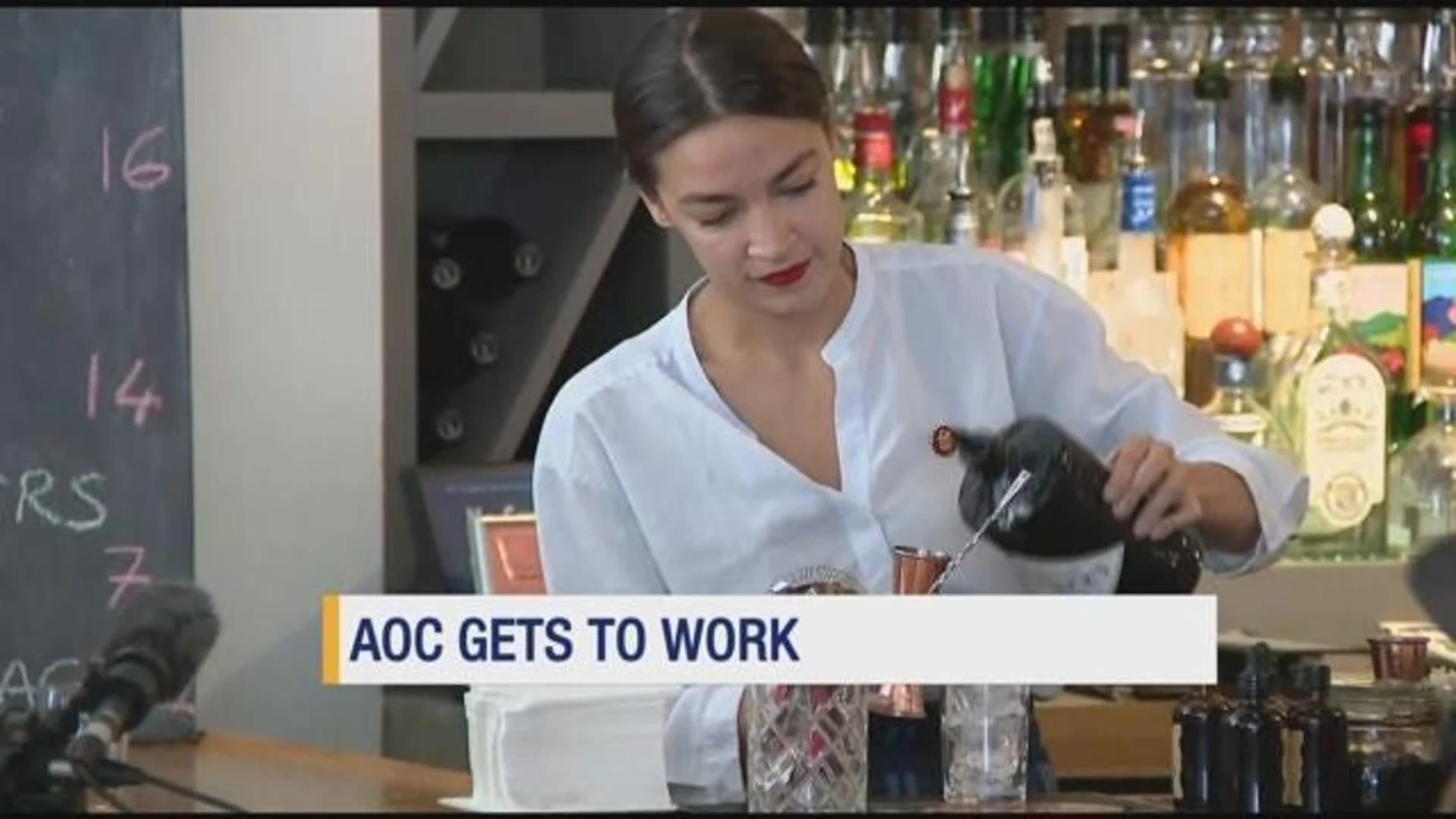 Ocasio-Cortez serves up food, drinks in support of raising minimum wage