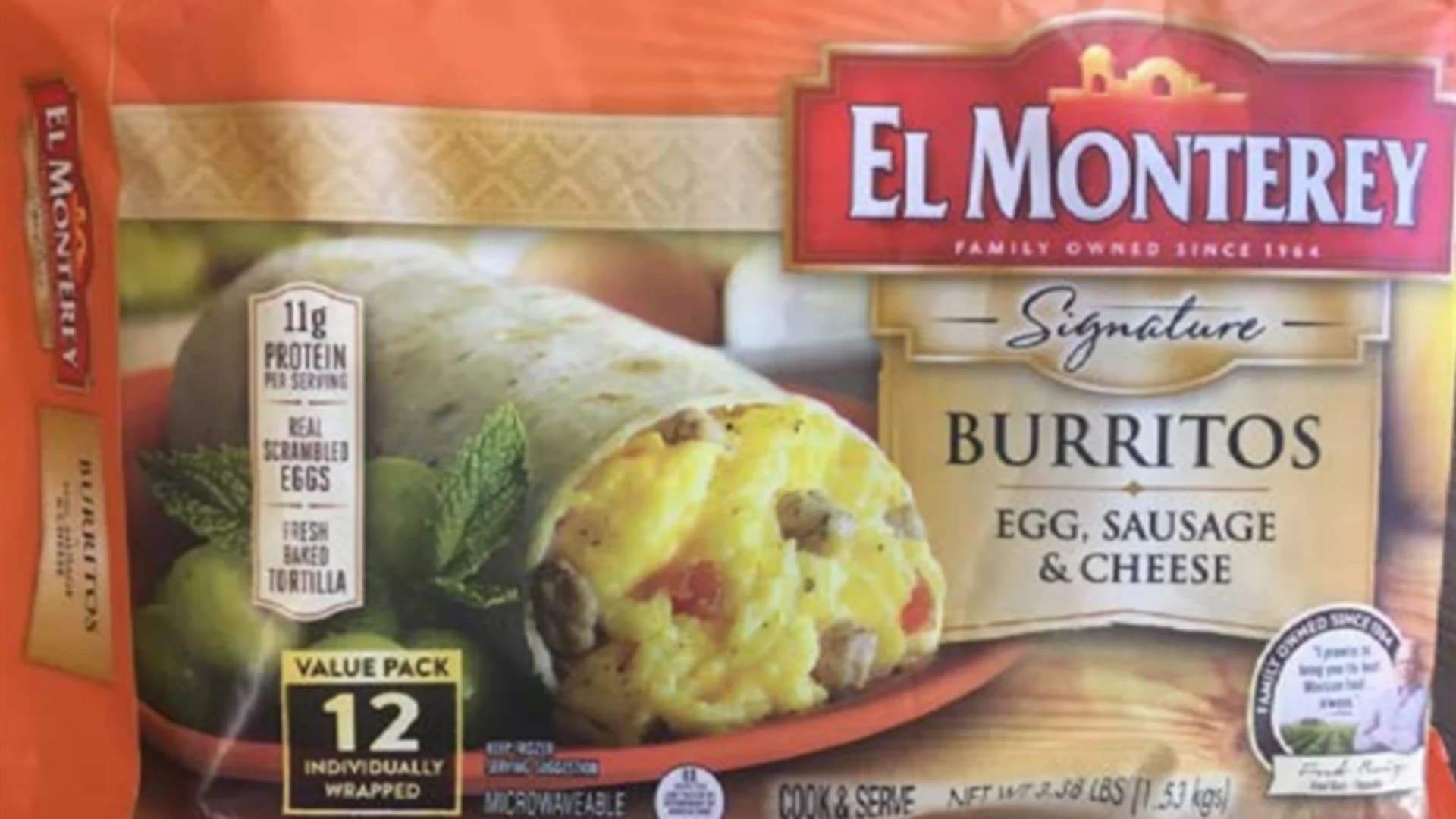 55,000 pounds of breakfast burritos recalled due to plastic pieces