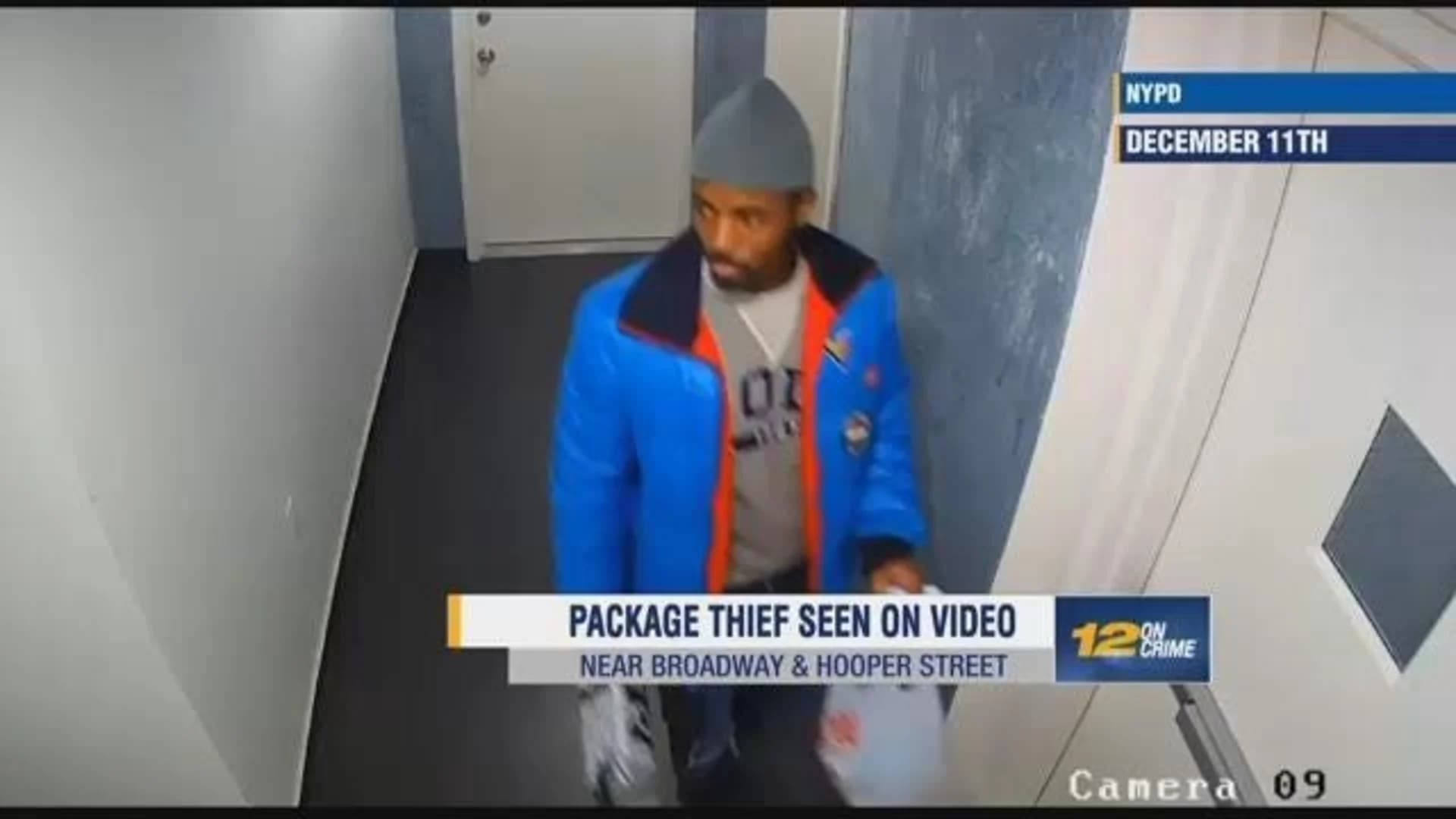 WARNING: Thief steals package from apartment in Williamsburg
