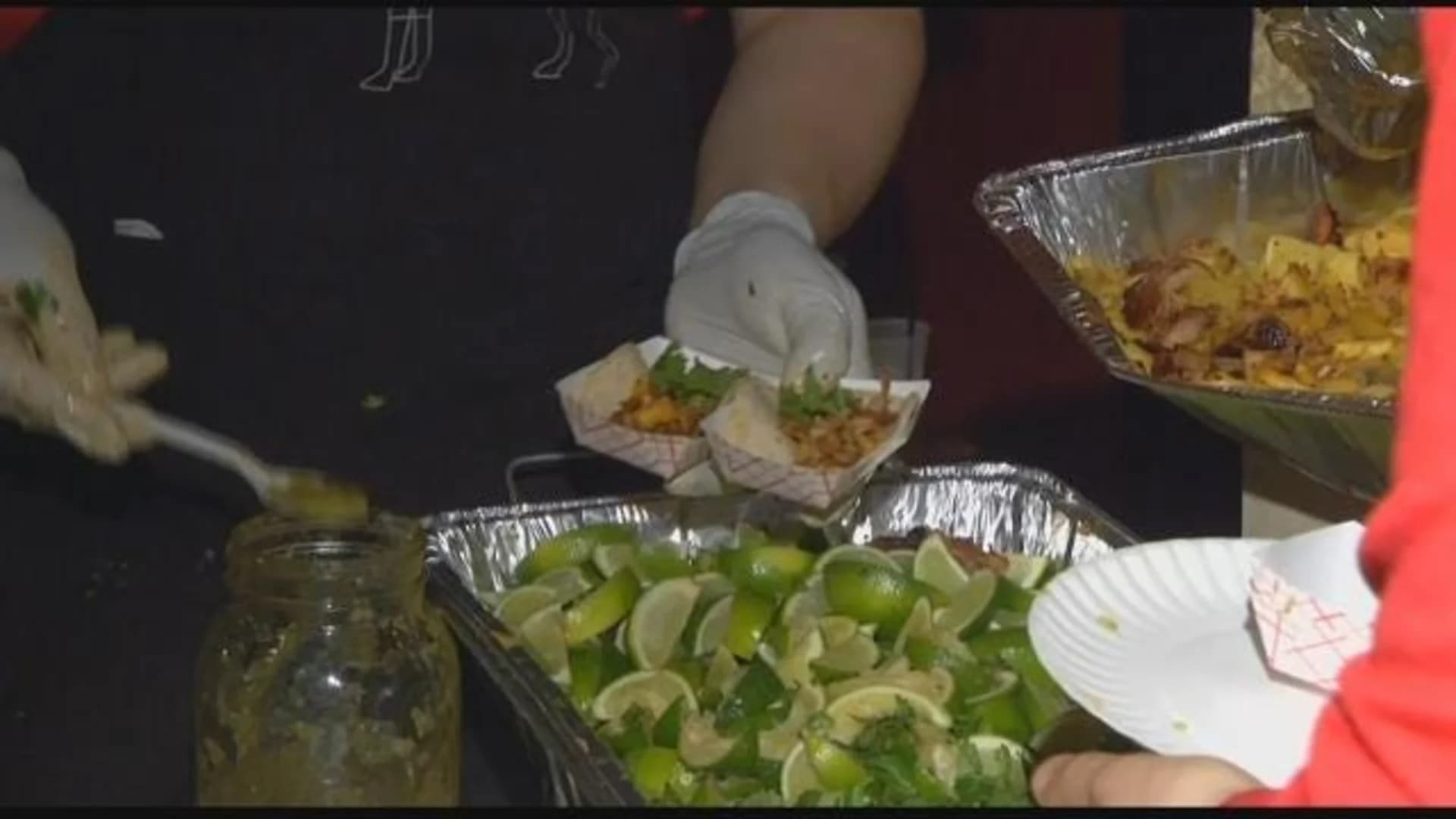 Food lovers enjoy tacos at Brooklyn Bazaar