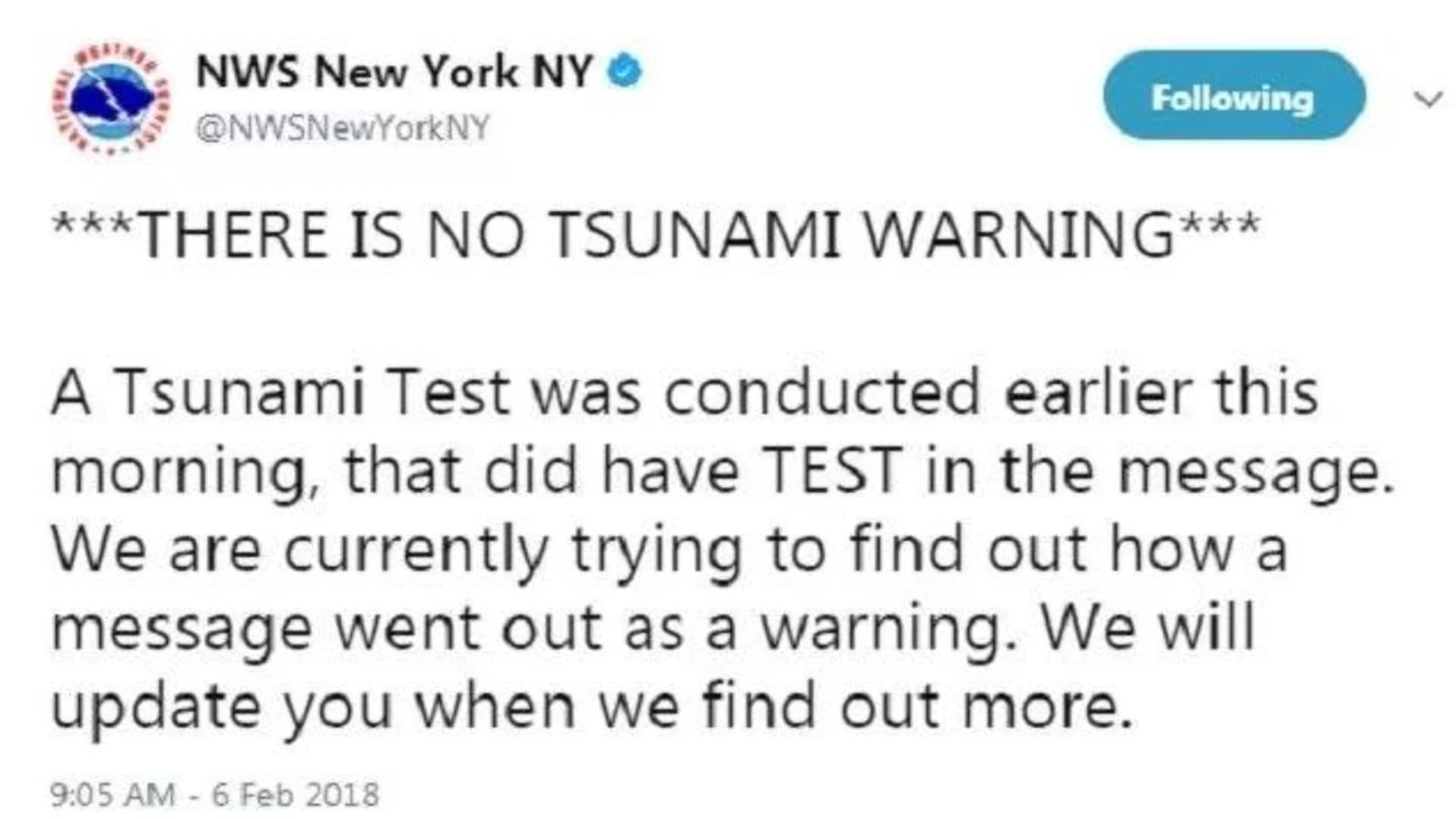 National Weather Service: No East Coast tsunami warning
