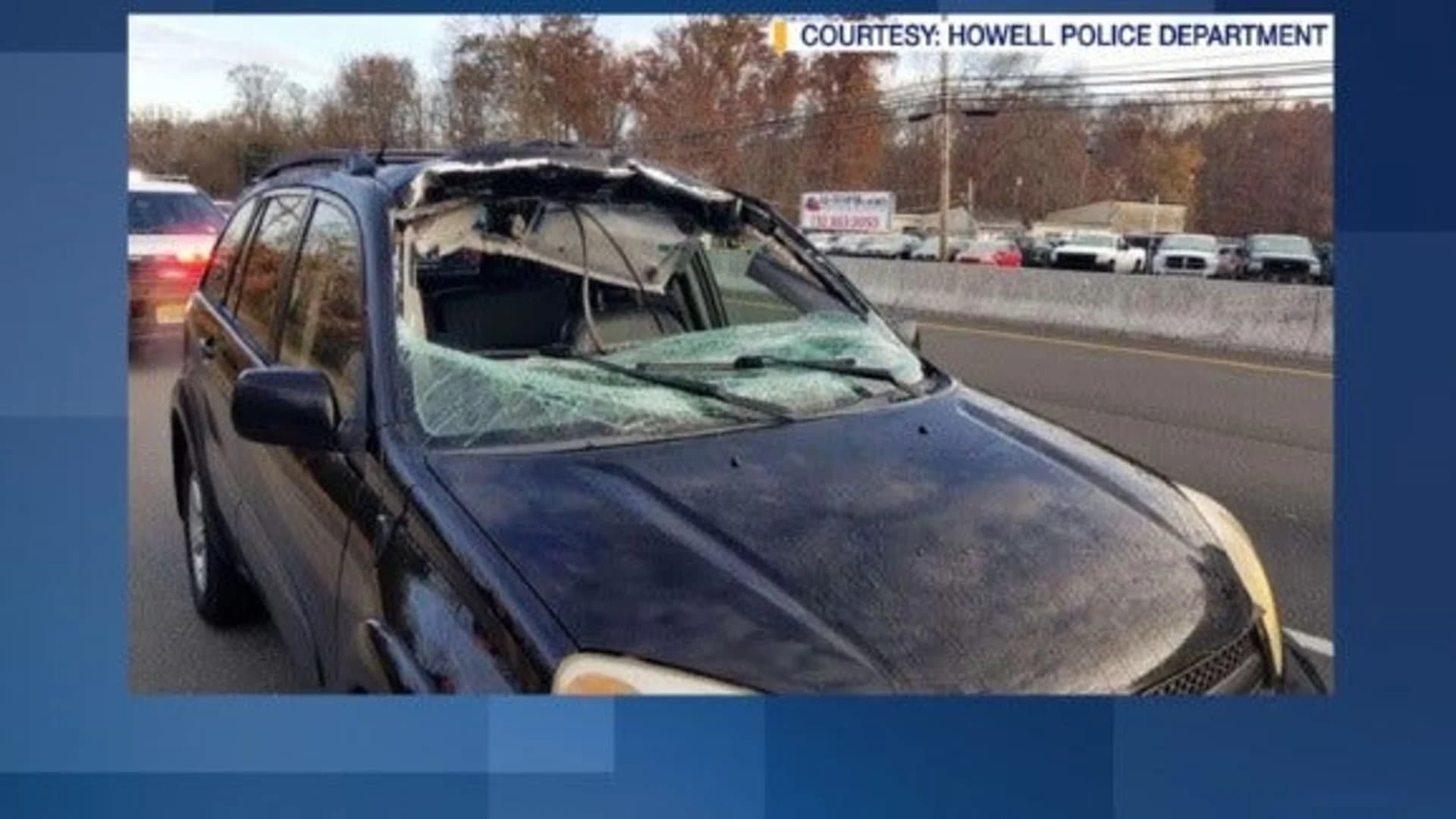 Crash sends deer through woman's windshield into back seat
