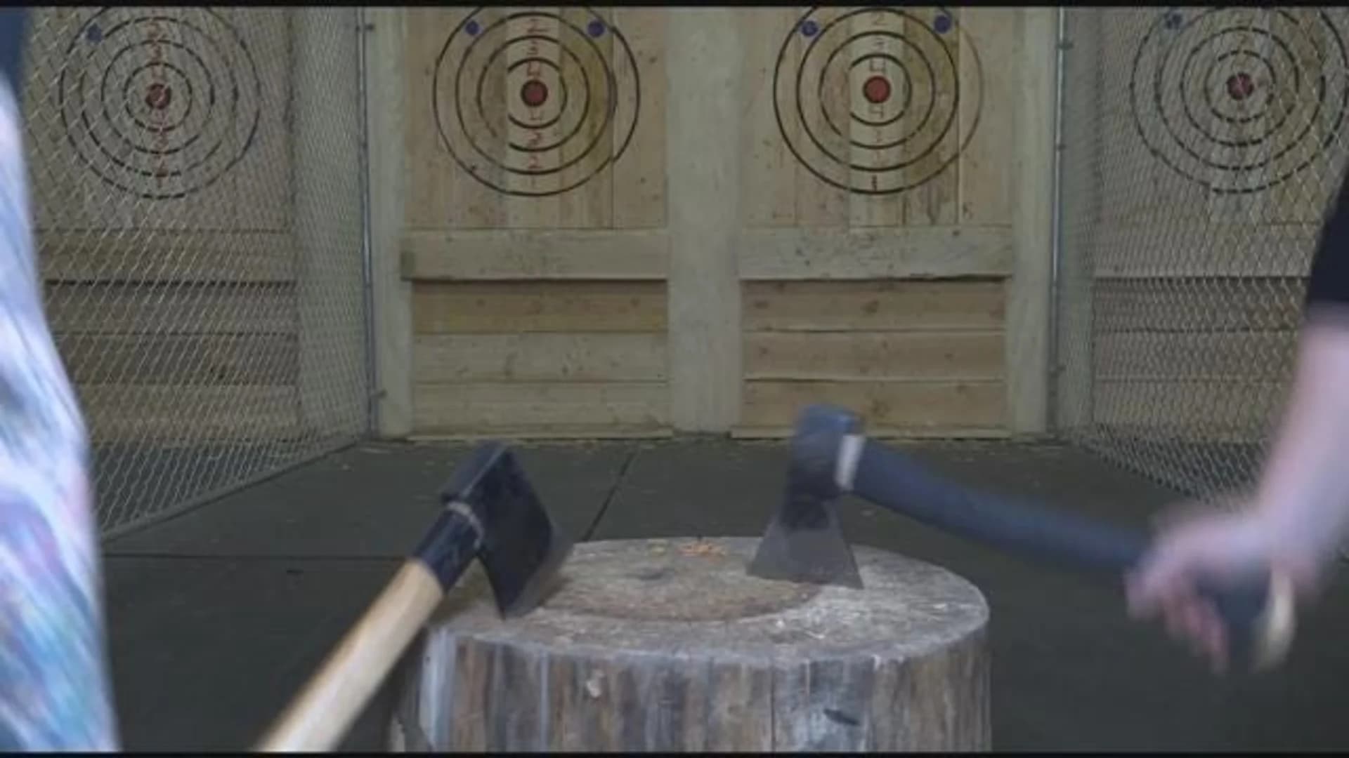 Ax-throwing venue lets people throw their cares away