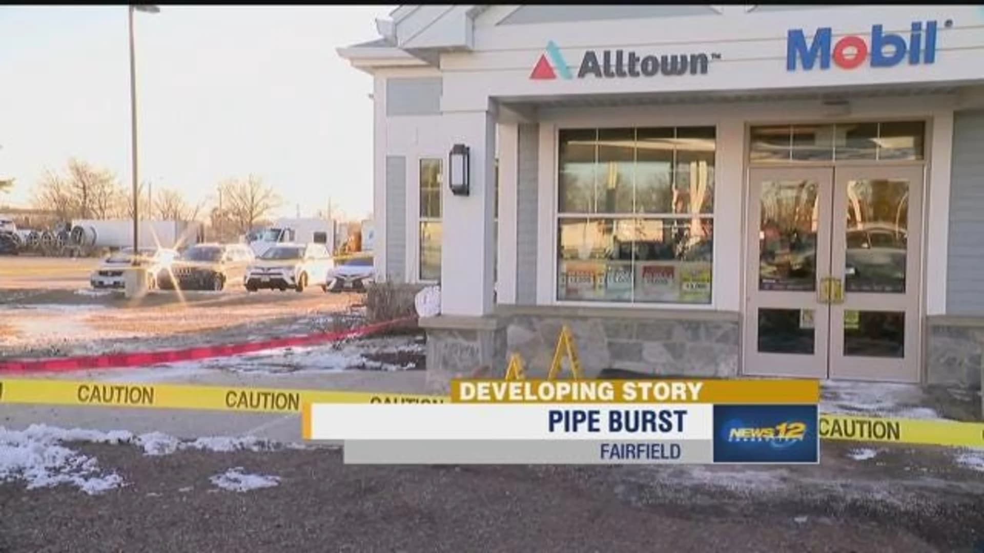 Burst pipes cause icy mess, close rest stop shop, McDonald’s
