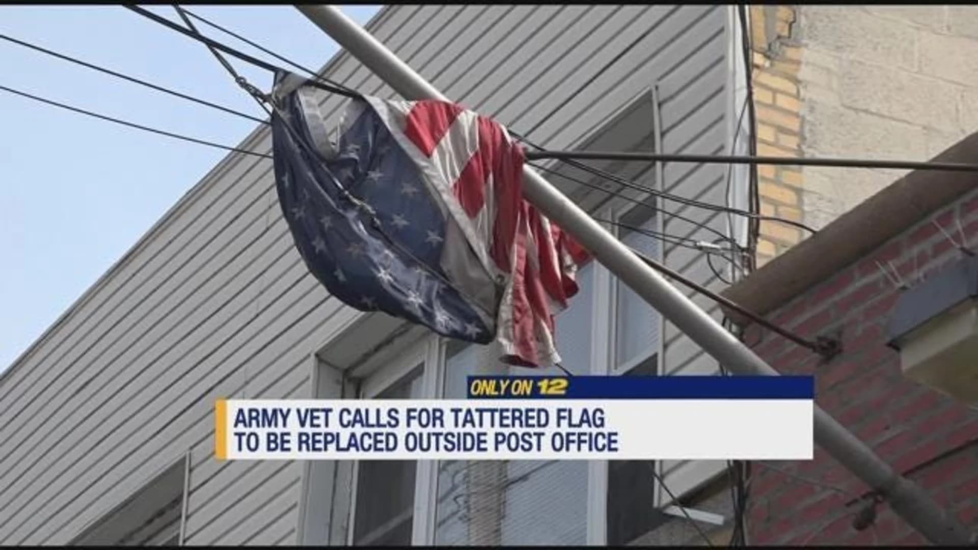 Army veteran wants tattered flag outside post office replaced