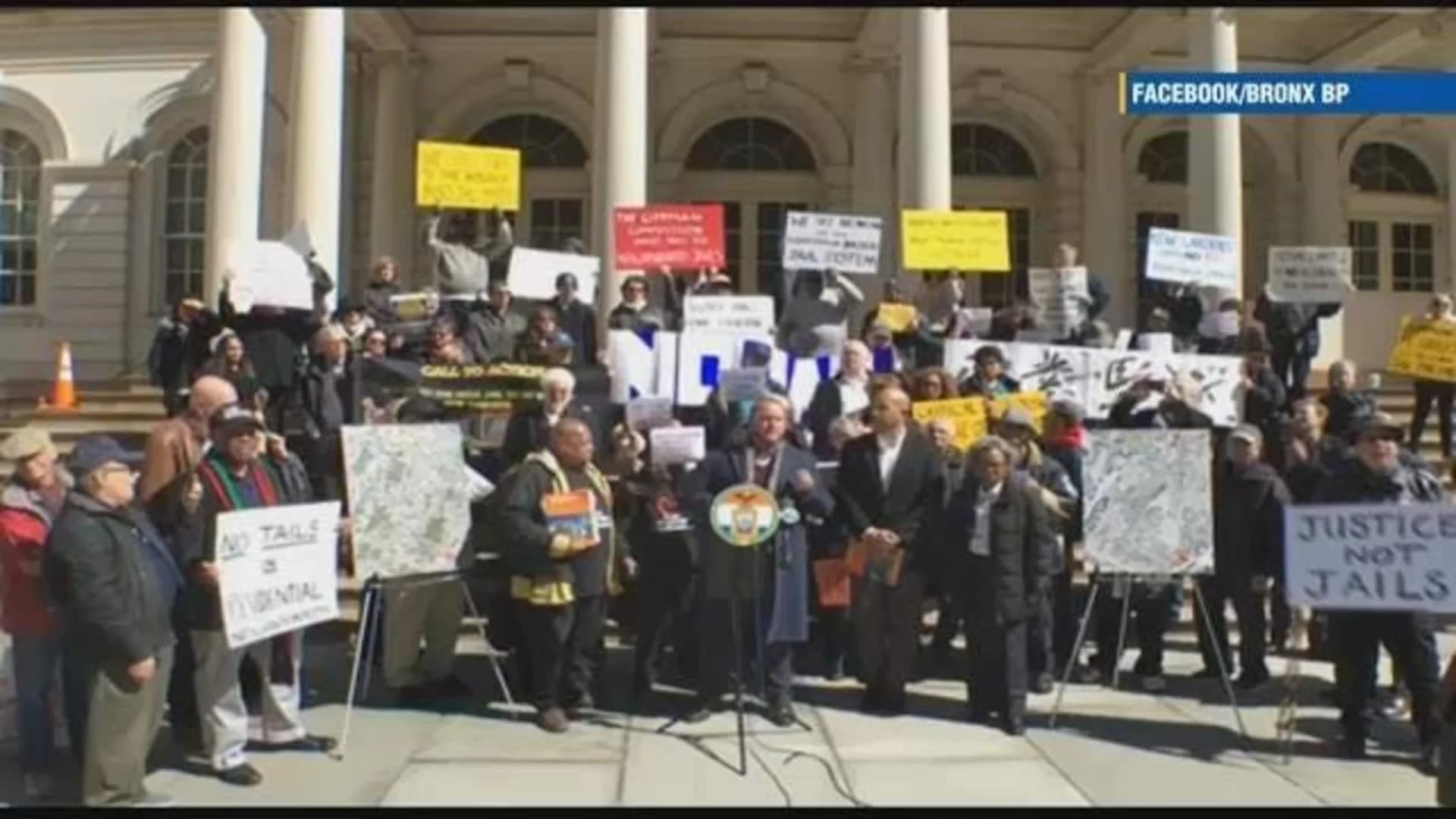 Mott Haven neighbors rally at City Hall over plan for new jail