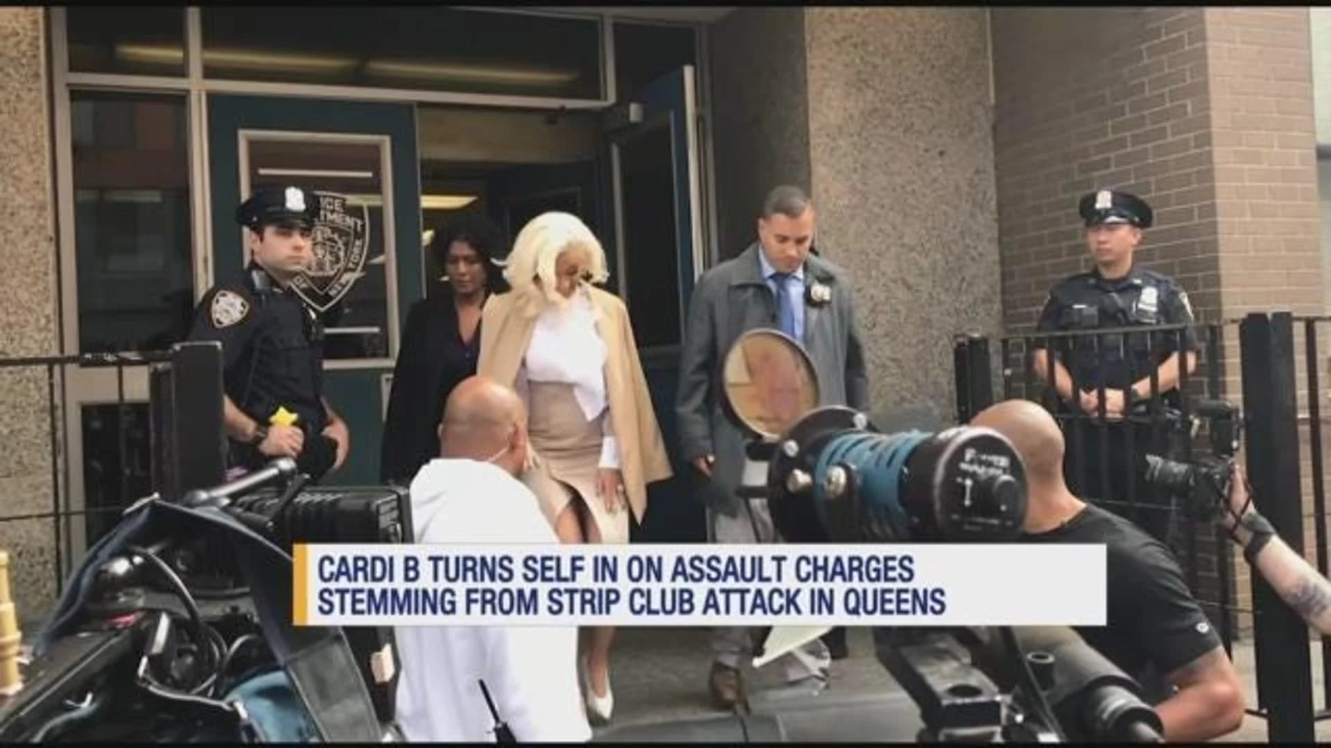 Rapper Cardi B surrenders to police on assault charges
