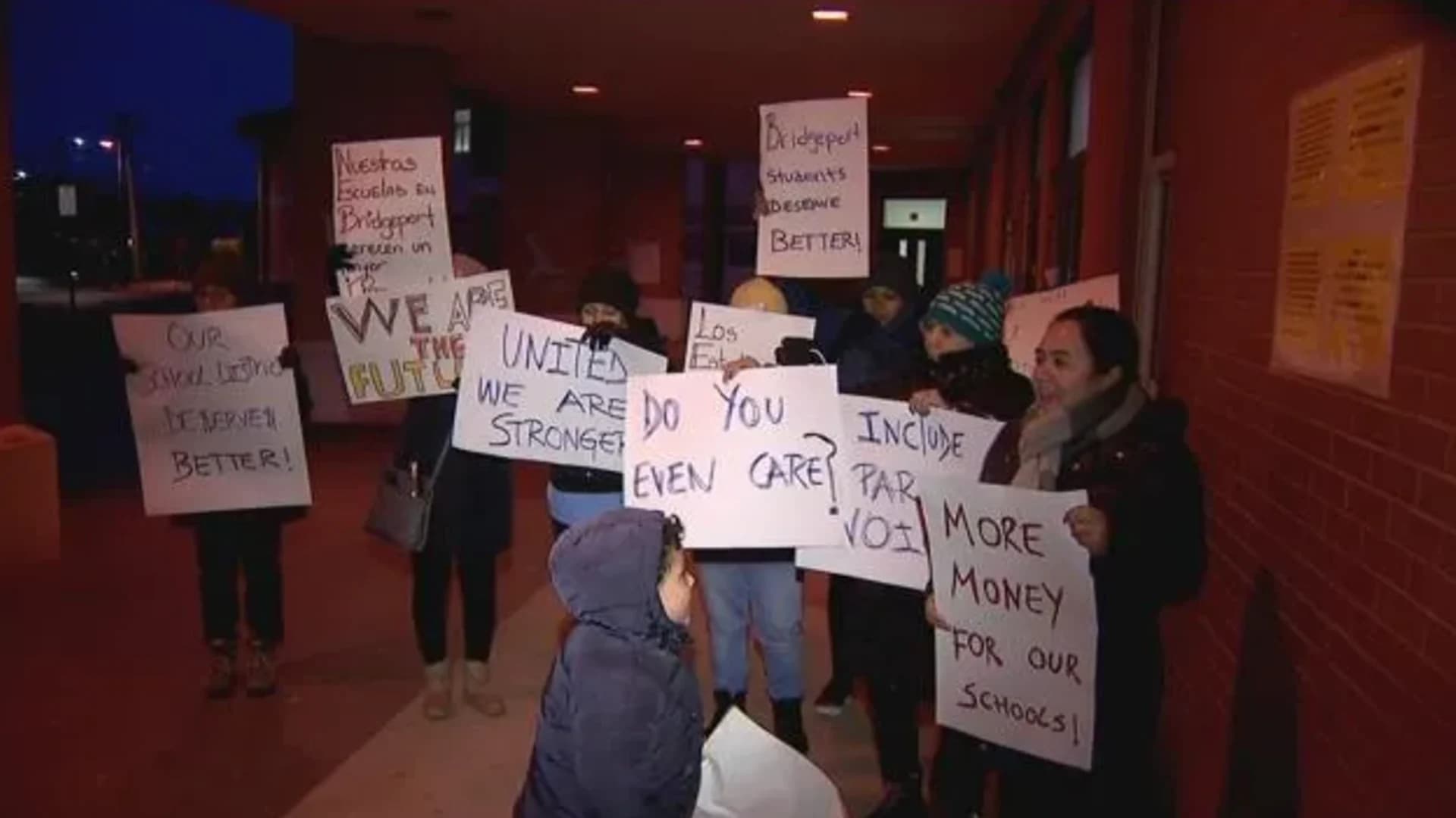Parents protest BOE's cancellation of Bridgeport school community forums