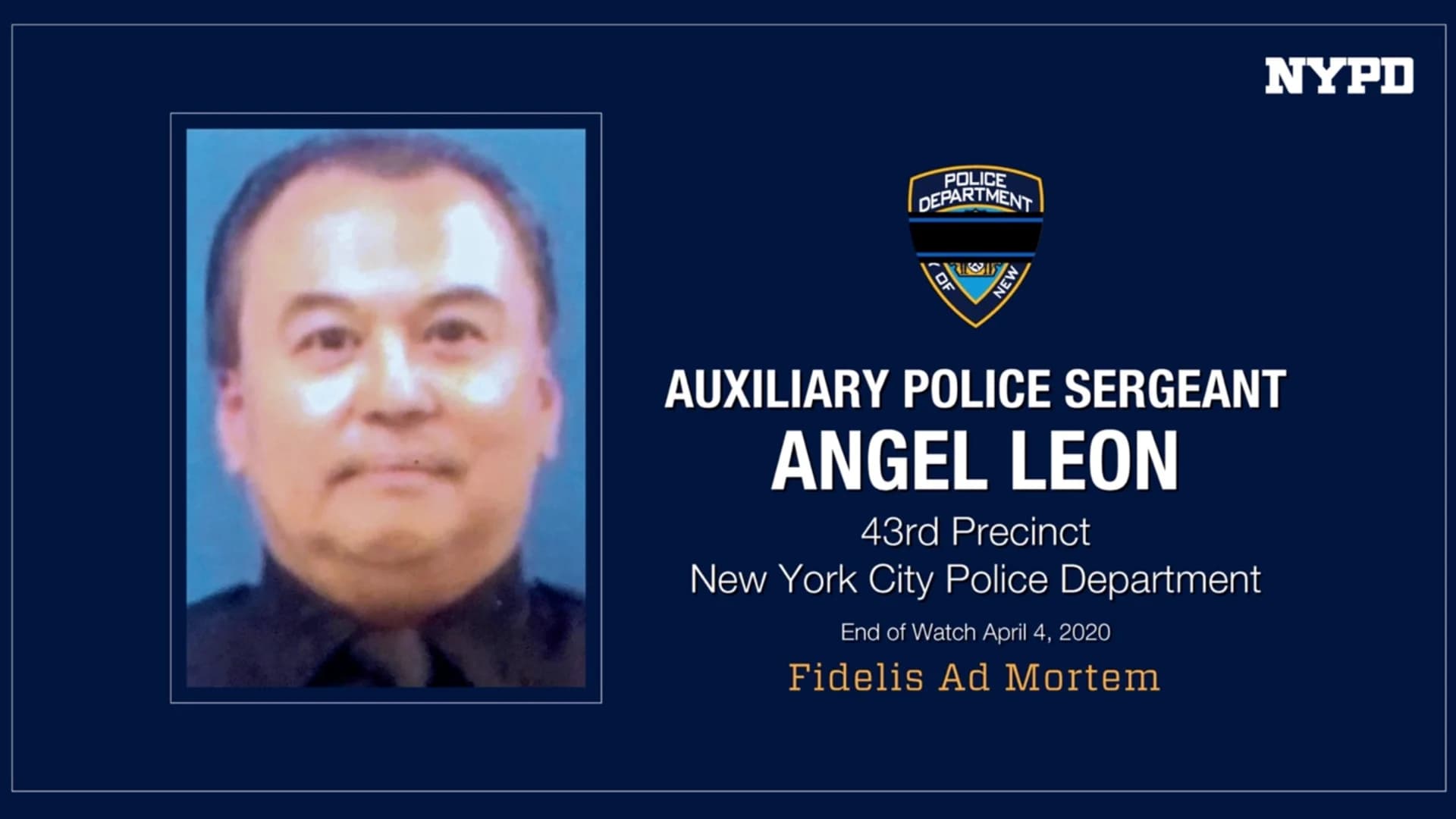 NYPD: Auxiliary police sgt. who served the Bronx since 1981 dies of COVID-19 complications