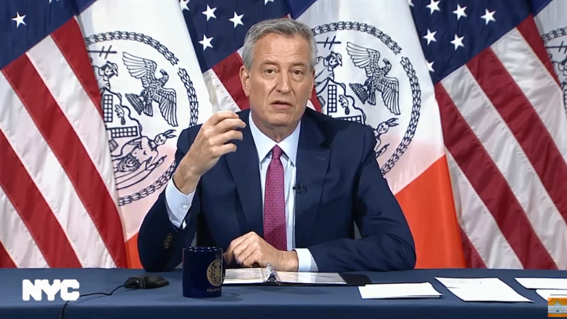Mayor de Blasio urges peaceful protests in NYC over death of George Floyd