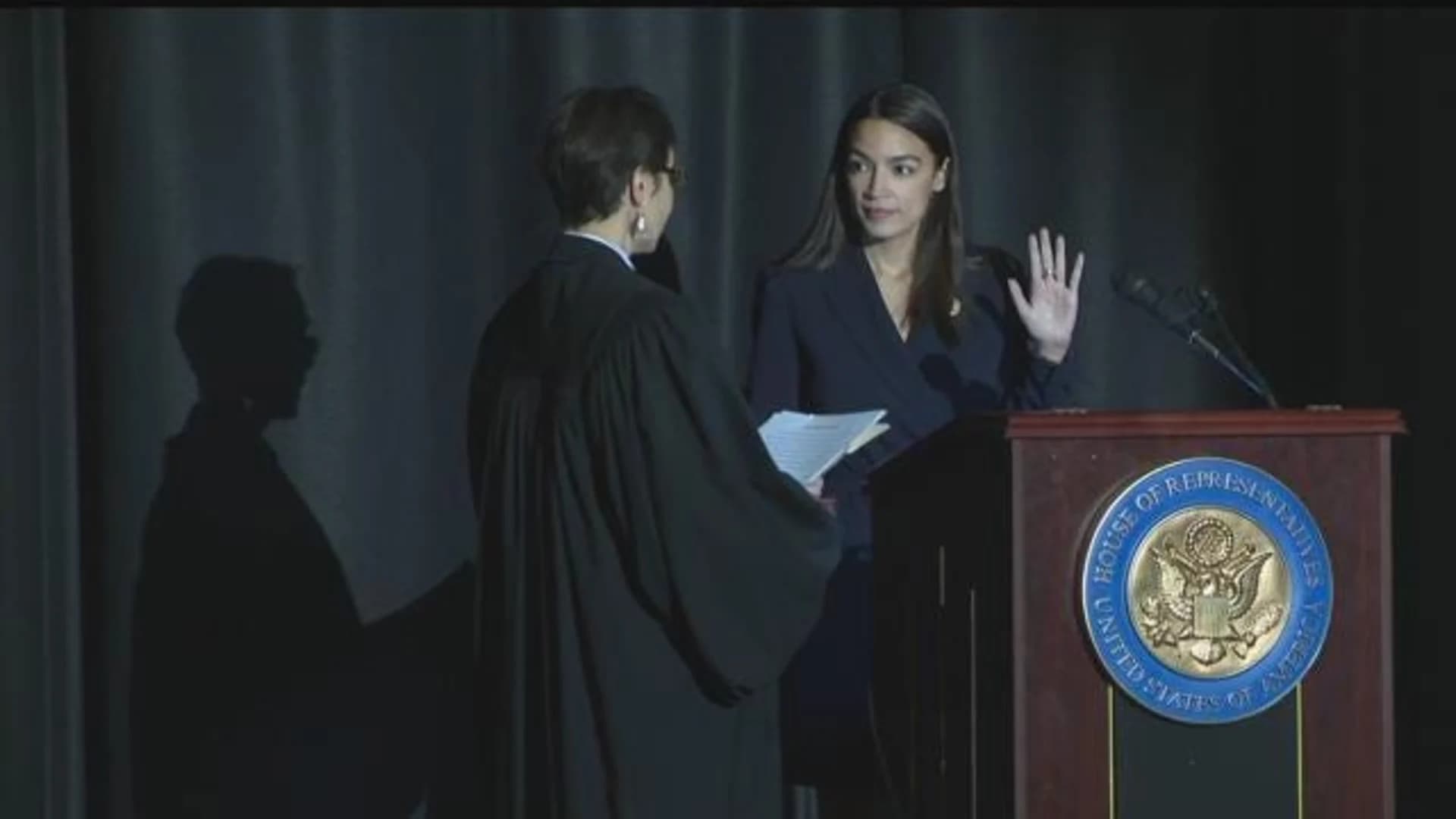 Ocasio-Cortez urges community to work with her at Bronx inauguration