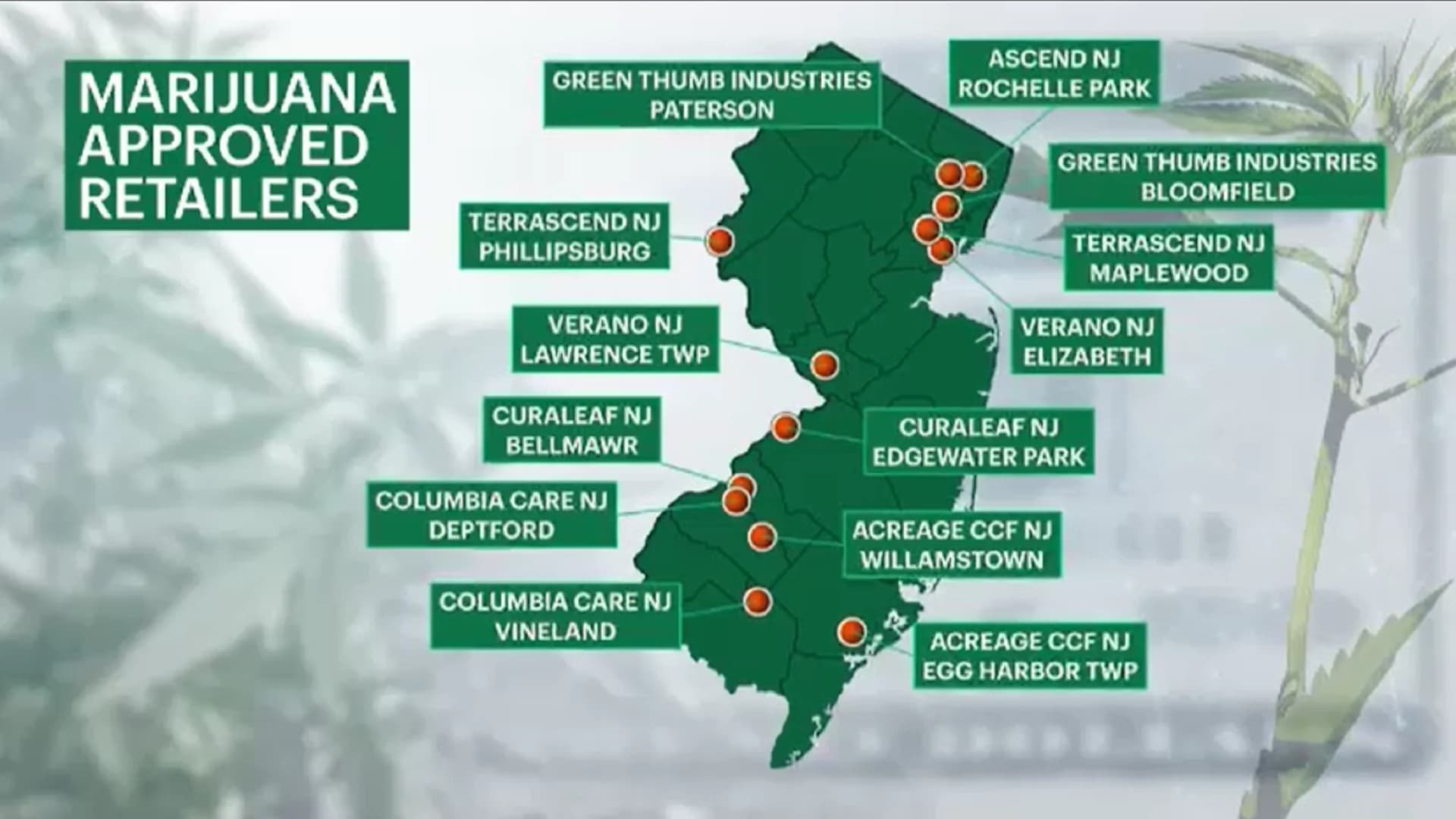 13 dispensaries in New Jersey now selling adult-use recreational marijuana