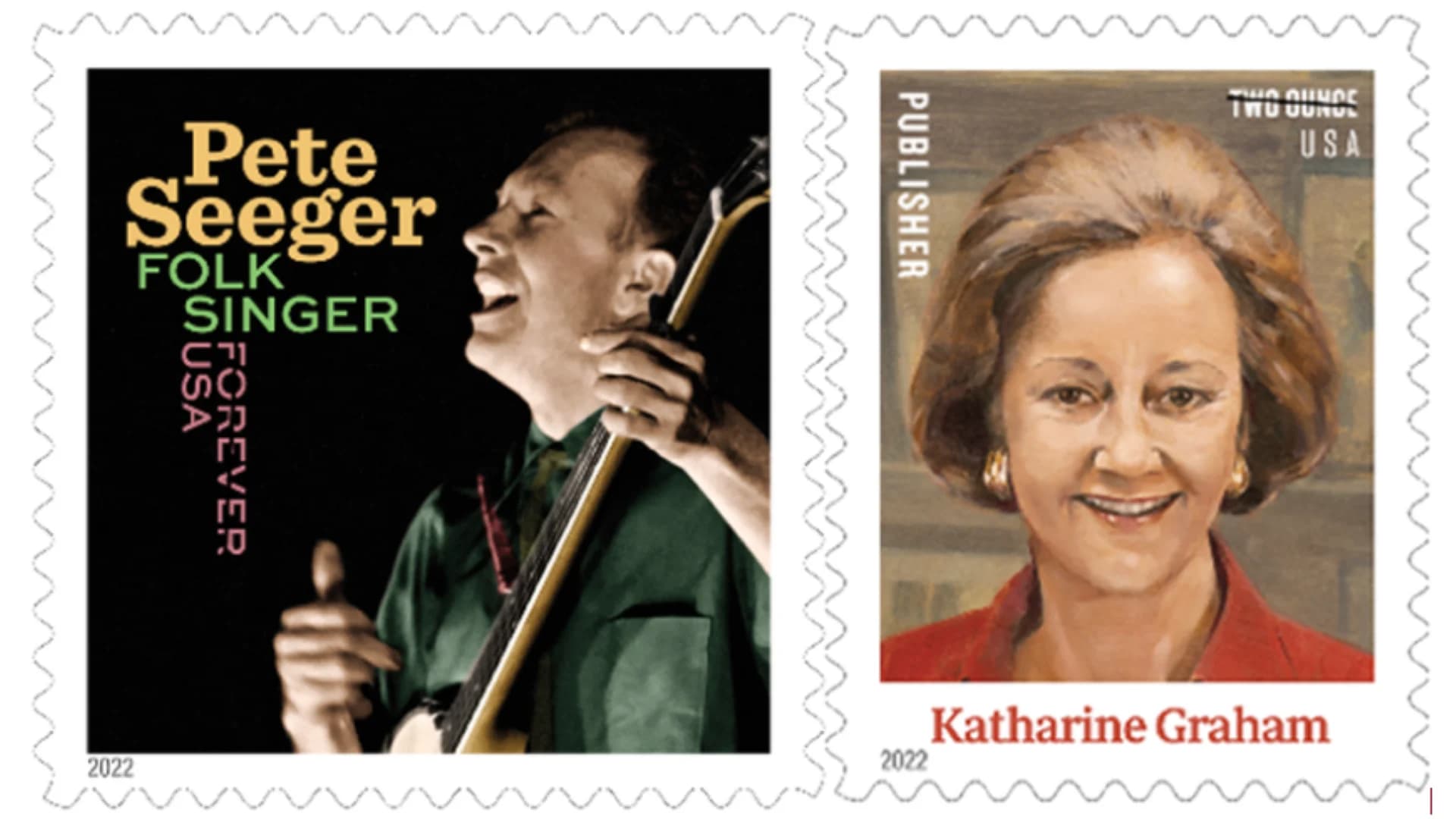 Hudson Valley icons Katharine Graham, Pete Seeger honored on new 2022 stamps